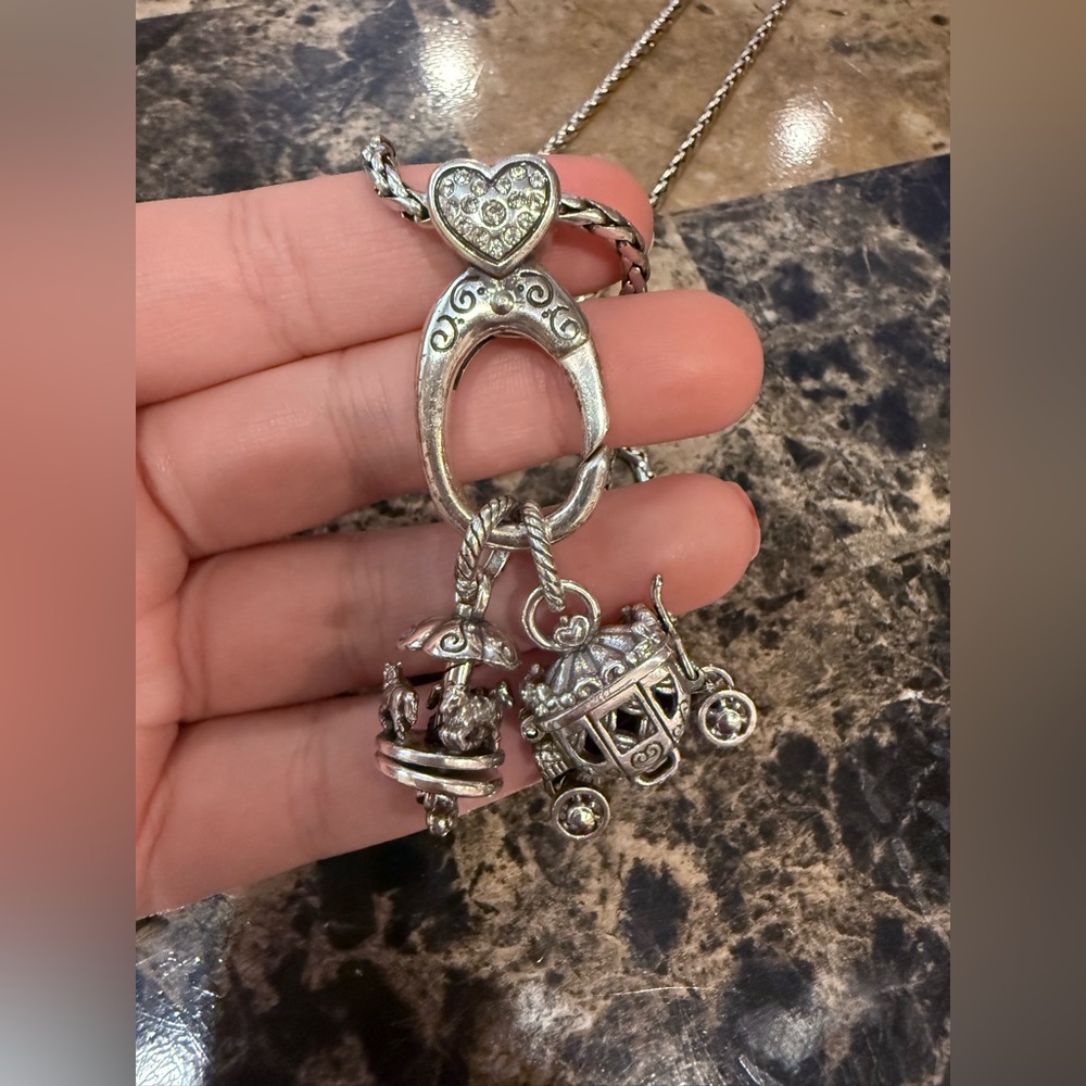Rare Retired Brighton Amulet Necklace with Carriage & Carousel Charms - Picture 4 of 15